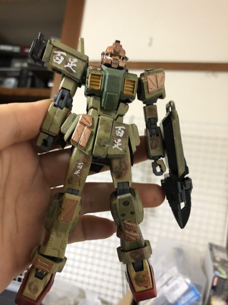 迷彩…にしてみたがあまり効果なさそう銅の部分は汚して被弾箇所を応急処置みたいな!