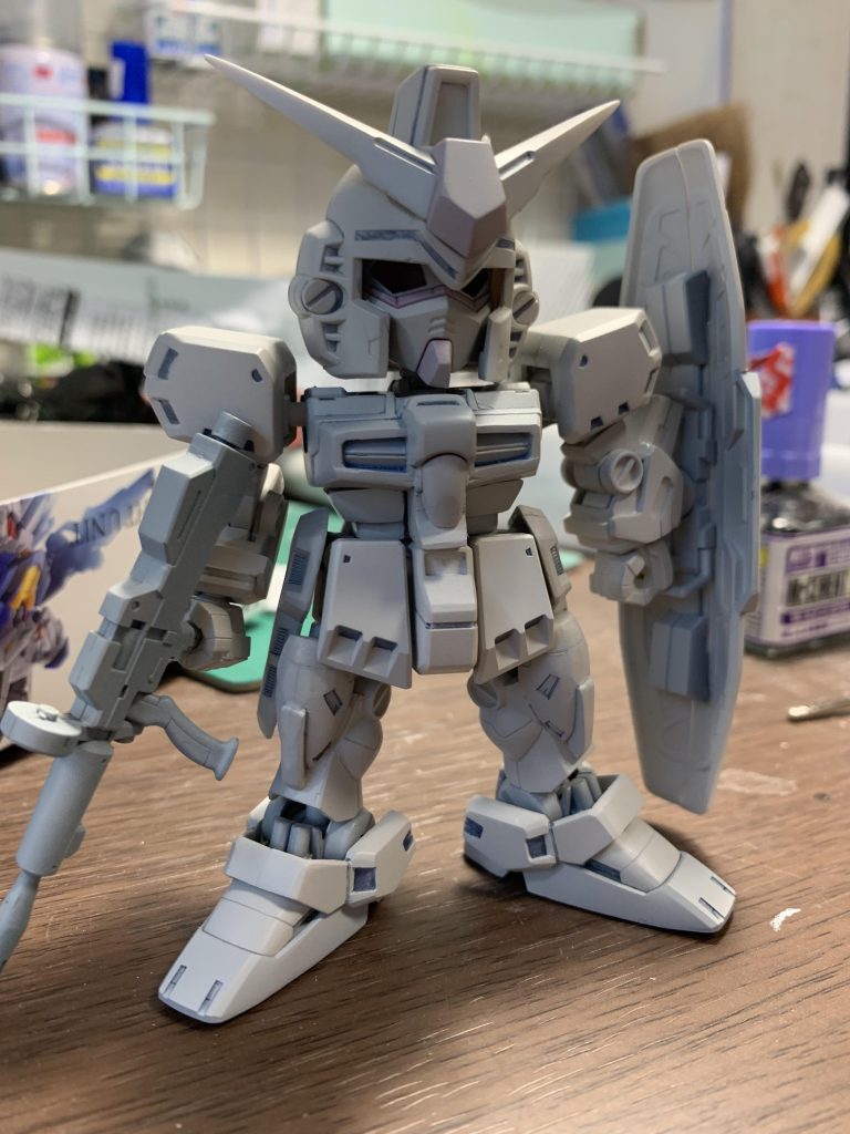 サフでチェック✨合わせ目消しとかうまく出来たかなって思ってもサフ吹くと全然消えてなくてがっかりする😣