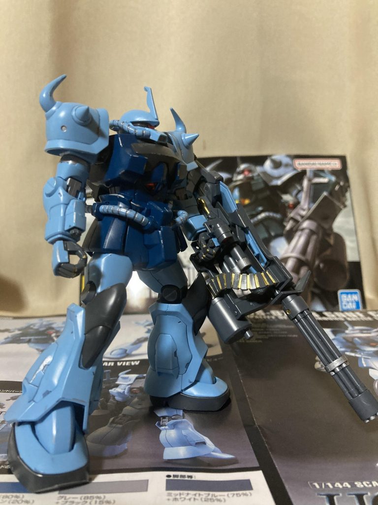 手を加えましたグフ・カスタム（塗装&スミ入れ）–3枚目/制作者：〜〜蒼穹〜〜