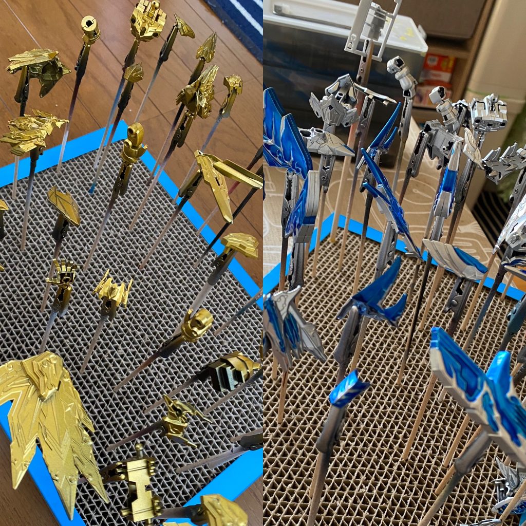 フリーダムの方はスターブライトゴールド、ジャスティスはスターブライトシルバーをベースにして対になるようにしてみました。