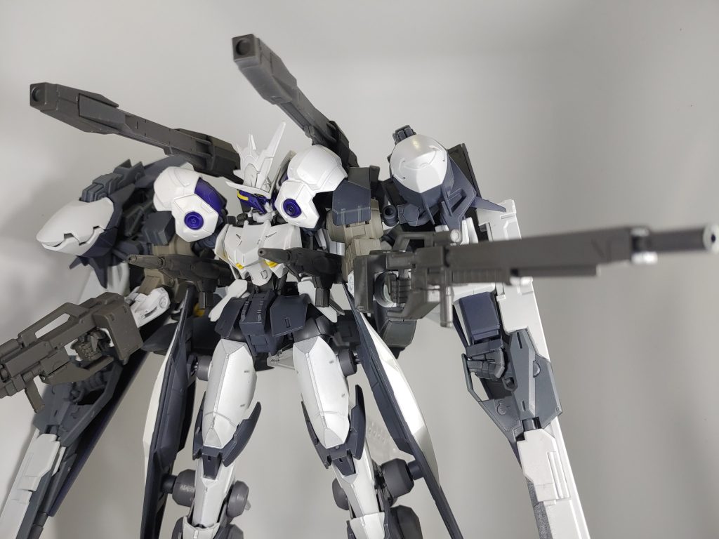 残っていたレールガンとマシンガン（フラウロスの背部）を背中に装着して完成！