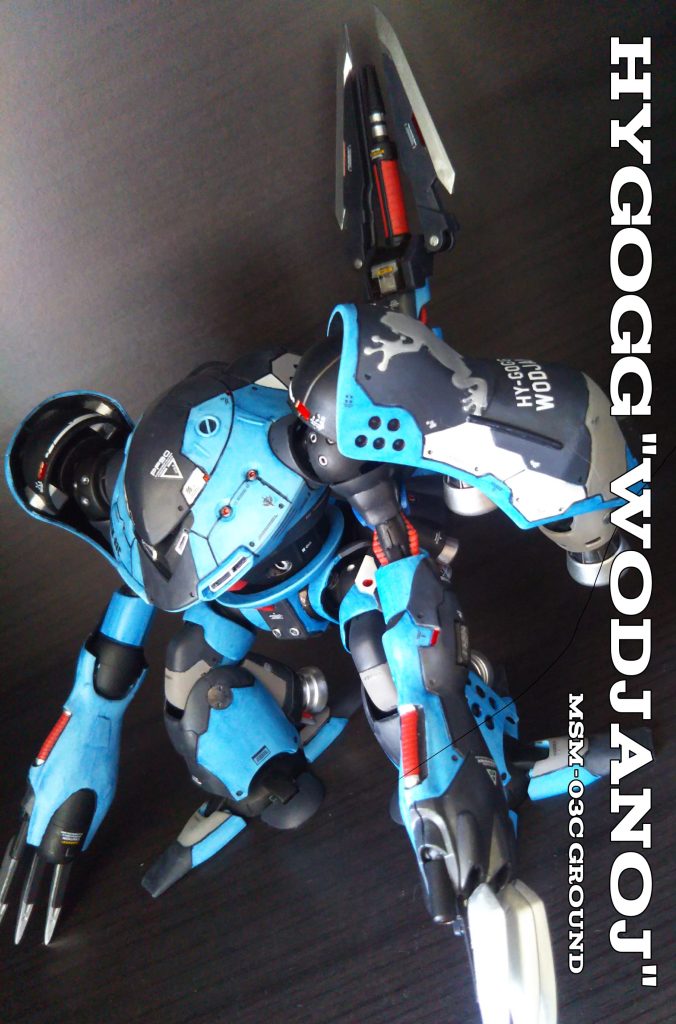 2機目にして自身の最大のヒット作元々異形なハイゴッグを自分の好みで組み換え作成した作品この作品の制作によって自分の中で改造することへの切っ掛けと少しの自信を掴むことが出来ました!