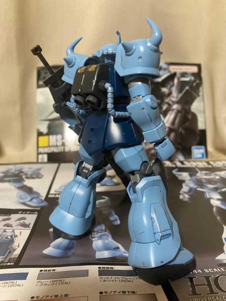 手を加えましたグフ・カスタム（塗装&スミ入れ）–4枚目/制作者：〜〜蒼穹〜〜