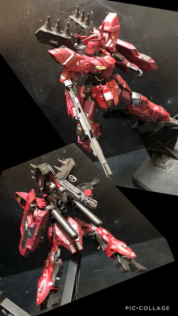 oyz「サザビー可変検証試作機の可変方法ですが、ネオジオンの代表的な名作可変機、バウの可変を躊躇しました。」シャア「私の話は、またしても無視とはな。やってくれる。」oyz「バウを躊躇している、という事は、当然、分離合体機となっています。」シャア「あくまで可変にこだわるか。困ったものだな。」oyz「お褒めの言葉ありがとうございます。」シャア「褒めてはいないな。」oyz「では先ずは上半身の可変、俗に言うAパーツを見ていきましょう。」