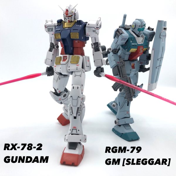 GMスレッガー機とオリジンガンダム