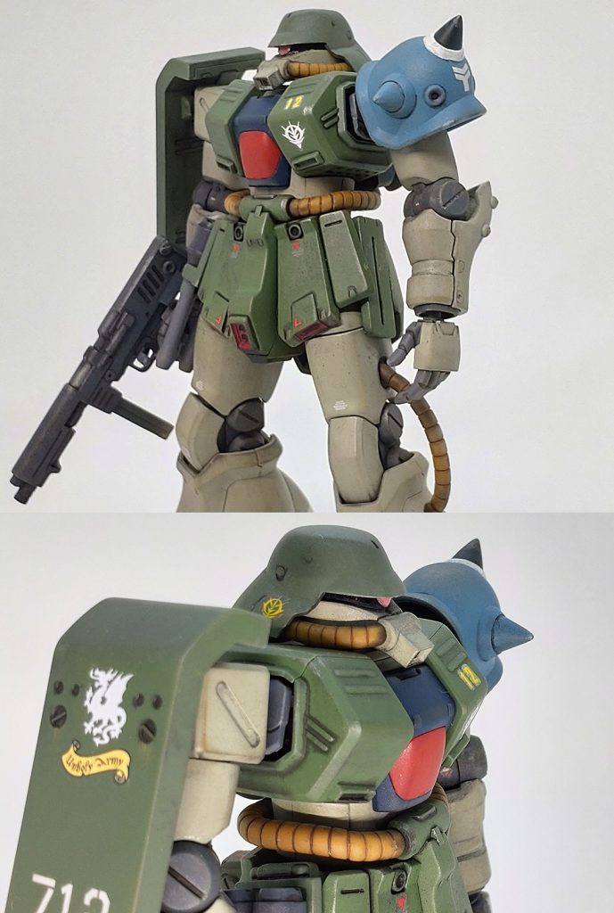 「サイクロップス隊」的な架空の特務小隊をイメージして、なんちゃって部隊マークとか青いスパイクアーマーでそれっぽく…