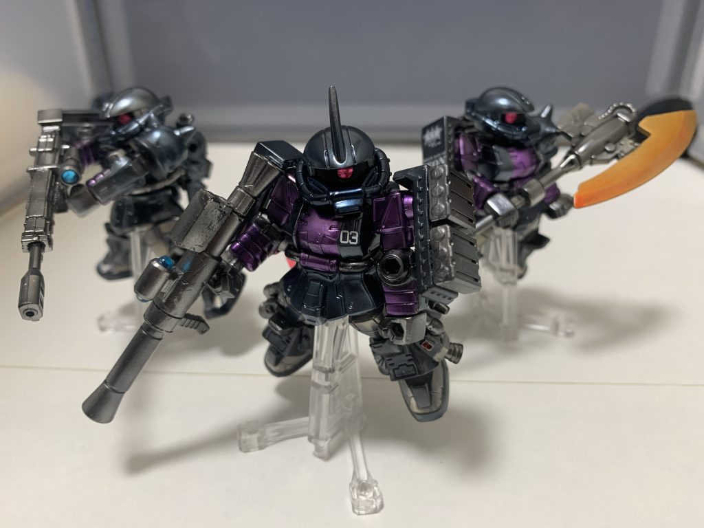 モビルスーツアンサンブル　ガイア専用高機動型ザクⅡ(オリジン版黒い三連星仕様)–5枚目/制作者：ガシャポン魂