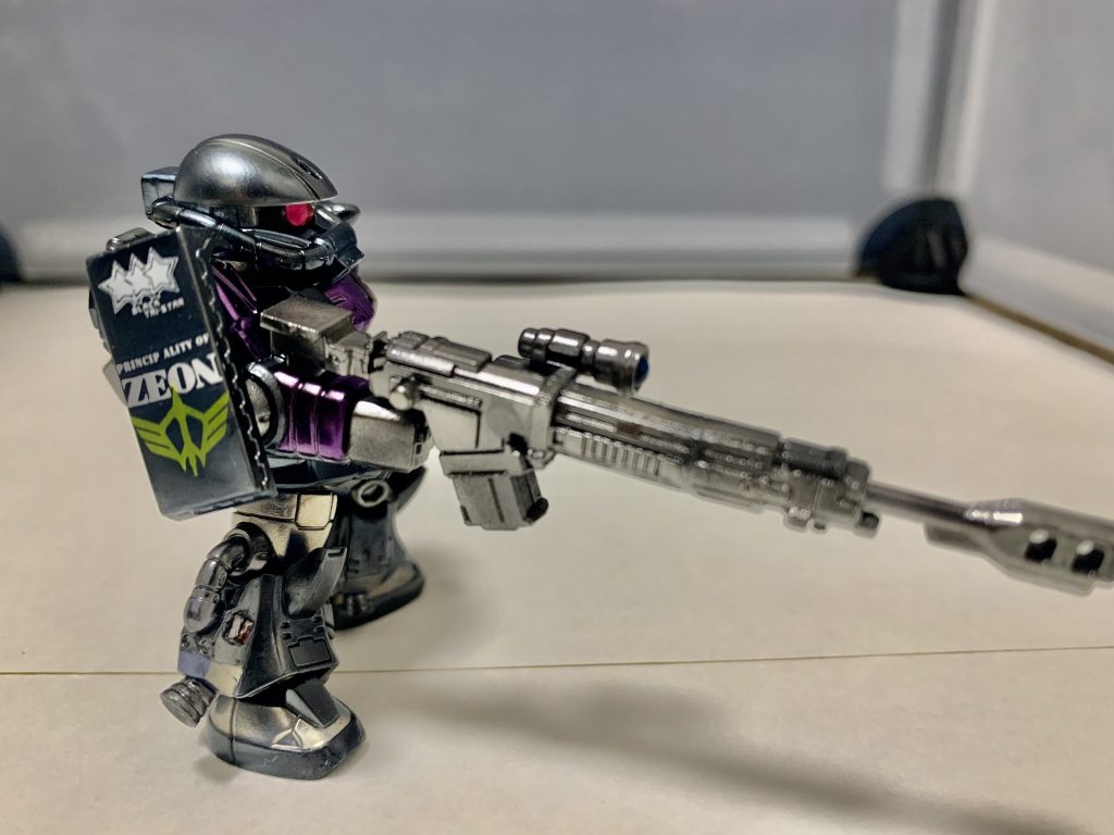 モビルスーツアンサンブル　マッシュ専用高機動型ザクⅡ(オリジン版黒い三連星仕様)–2枚目/制作者：ガシャポン魂