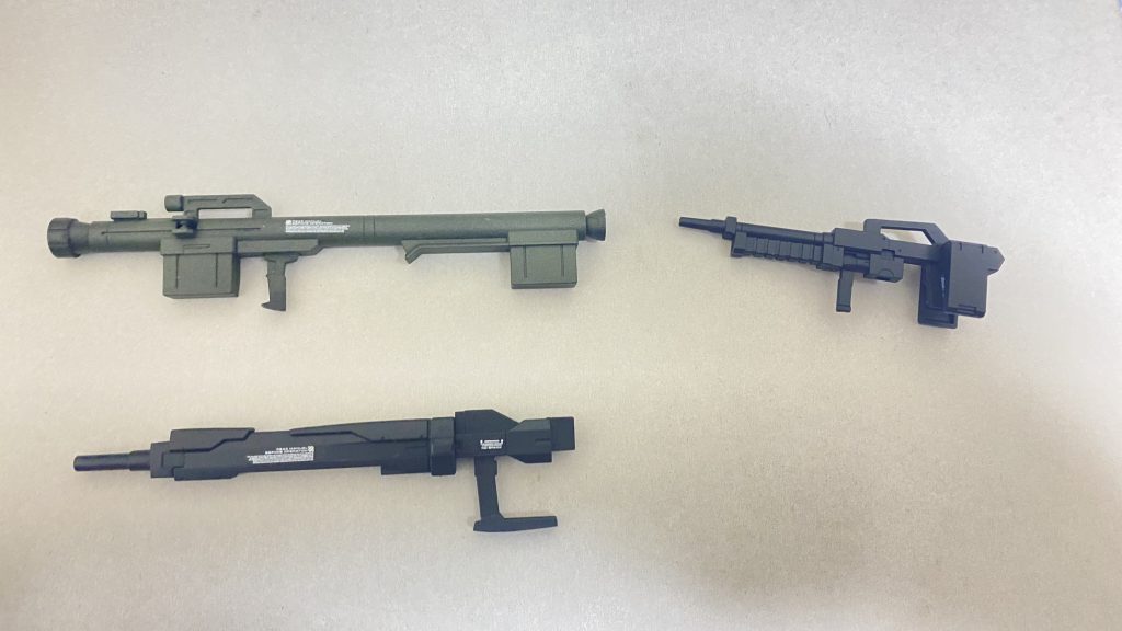 武装もこの辺を装備させたいなと思っていたのですがハンドパーツ不足や単純に気に入らない物があったので候補から泣く泣く外しました