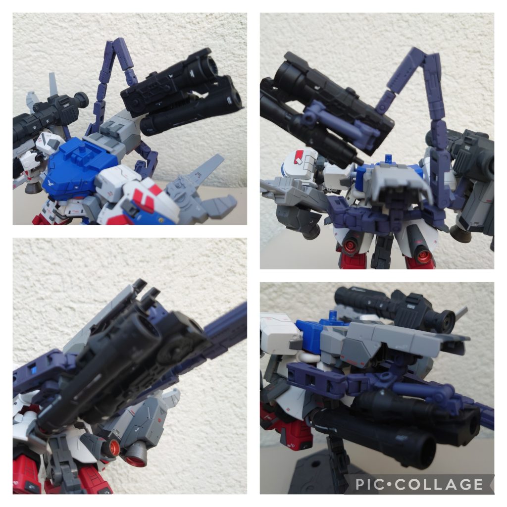 アーム君の頑張りにより後ろに何となく収まります(;´д｀)ﾊｧﾊｧちなみに完成してから撮影の際に初めてこの工程を行いましたが2箇所ほど破損…修理しました(´TωT｀)