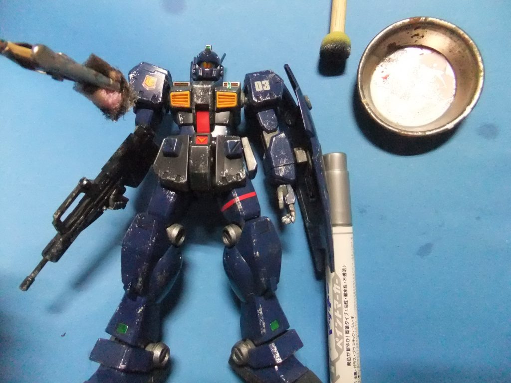 今回は彩色にマッキーの銀色でチッピング！（ザックリです(笑)）