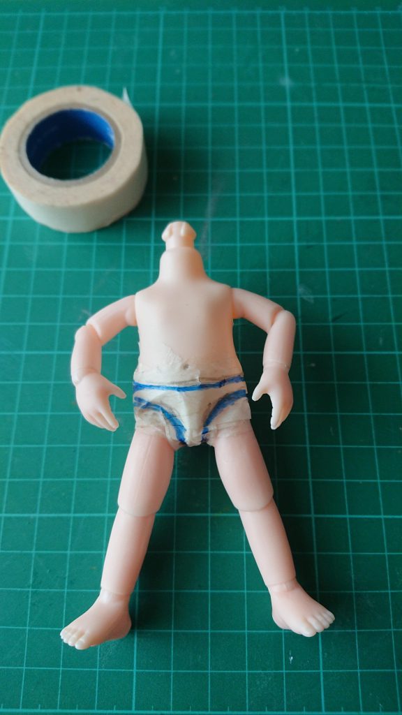 マスキングして型取り。