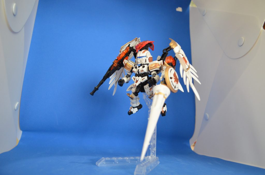 夏侯淵トールギス・フリューゲルを作ってしまいました。羽はSDEXウイングゼロカスタム(じゃない、EW版)から。