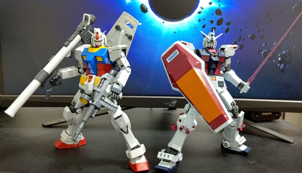 初代ガンダムと並べるとそれぞれ違いが異なる格好良さがあっていい感じです