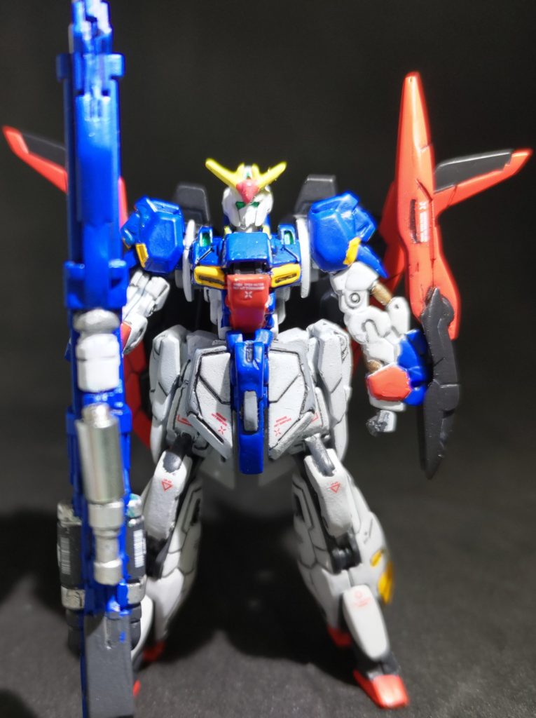 ゲート処理→ペーパー掛け#400〜1000→洗浄→エアブラシ塗装→スミ入れ→デカール貼り→トップコート(ツヤ消し)塗装