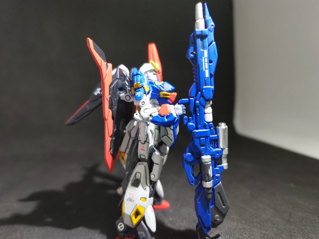 塗装レシピ白：super shell white（finisher's）青：ウルトラブルー黒：スターブライトアイアン黄色：エブァ　イエロー赤：ローズブライトレッドシルバー：スターブライトジェラルミン関節：スターブライトアイアン（45%）　　　ニュートラルグレーⅣ（30%）ジャーマングレー（15%）EX-ホワイト（10%）