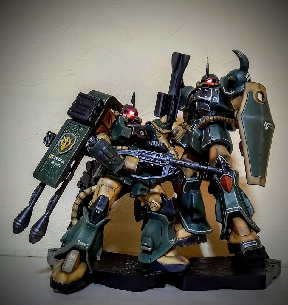 以前に投稿したザクはこのリアルタイプカラーグフの成型色を参考にしています。