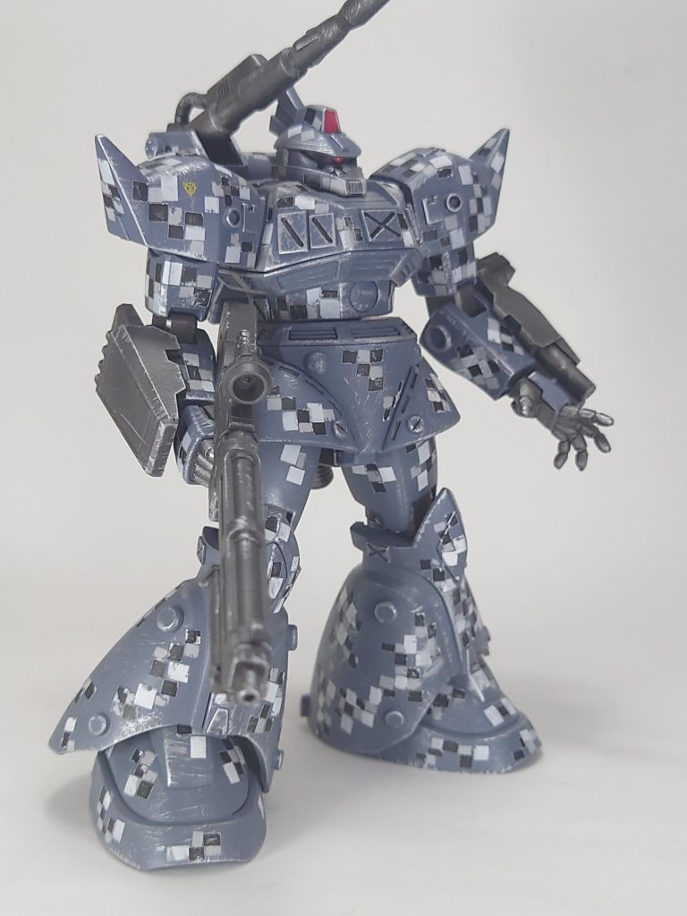 ゲルググキャノン ピクセル都市迷彩風+装甲剥げウェザリング–2枚目/制作者:NK