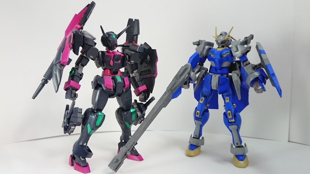 最後に以前に制作したガンダム-G-アーテルと並べてここまでご覧いただきありがとうございました!
