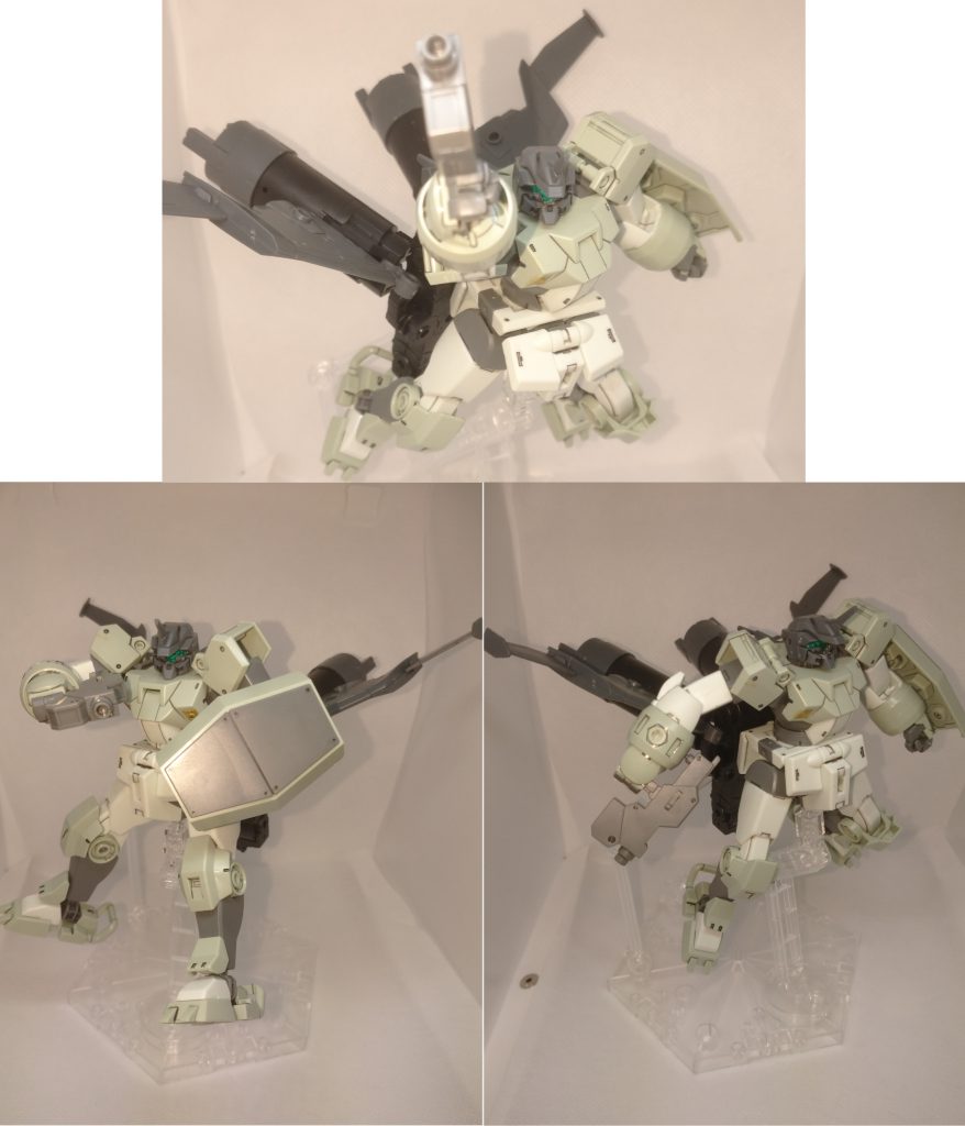 最後にデミトレヘッド、肩部シールド、武器セットなしのプロトタイプ。こっちの方がシルエットがまとまってる気がしないでもないですね… というわけで(?)2023初ガンプラ、水星の魔女の初プラモに選ばれたのはデミトレーナーでした。 最後まで見てくださりありがとうございました。デミトレーナーは水星の魔女世界におけるいわゆるやられメカ枠とは思いますが、こんな感じのイケメンデミトレがいてもいいと思います。 4月から後期も始まりますし、今からワクワクハラハラしますね。