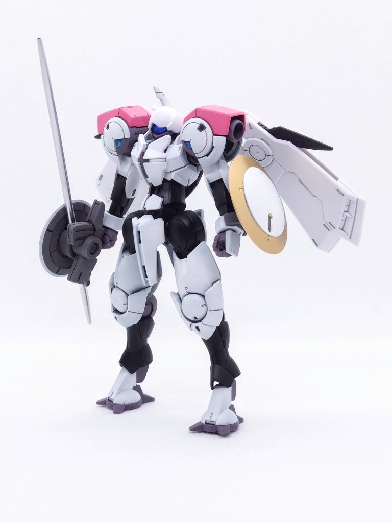 鴨春まれリスナー仕様リスナーイメージカラーのピンクが肩に入っています。装備はランタンシールド、ラウンドシールドです。