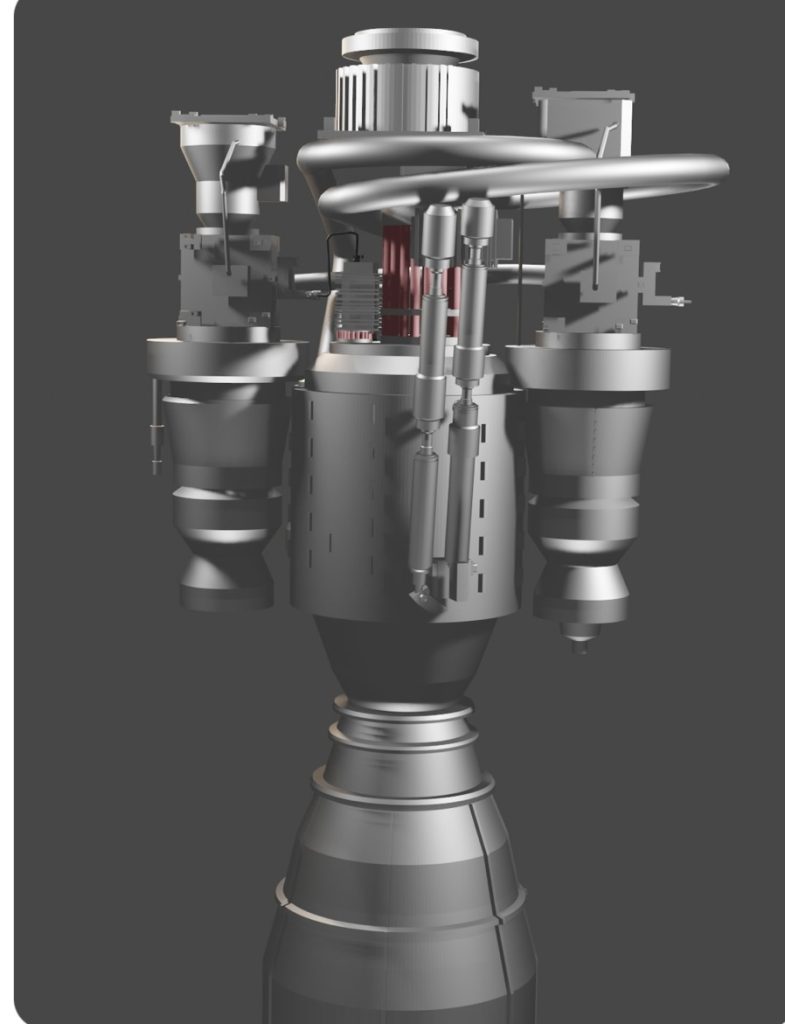 ブースターのモデリング(オリジナル)です。これがジオラマ内のロケットブースターとして作られます。