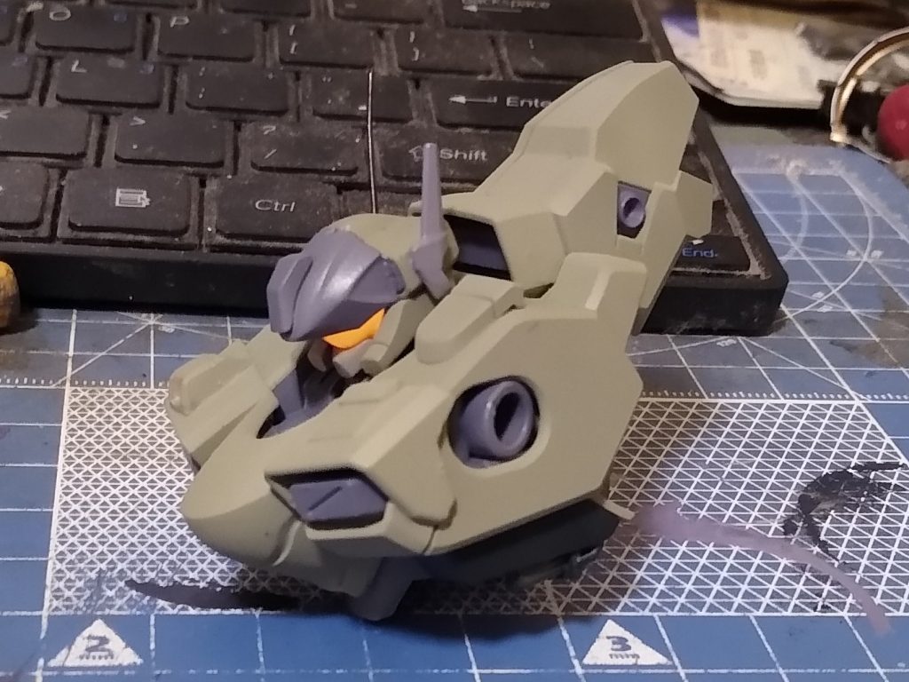 塗装レシピ本体：RLM02グレー＋白少量ブルー：ガイアノーツミッドナイトブルー＋白少量グレー：余り塗料を混ぜたもの（青キツめ）