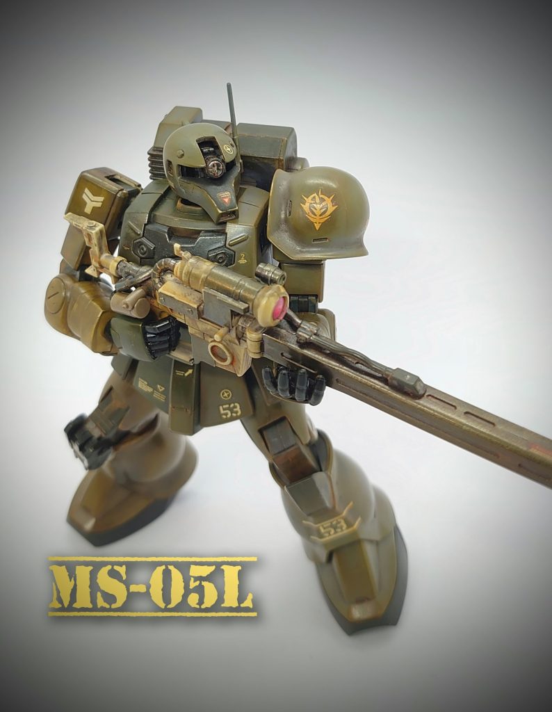 左右非対称に、水性ホビーカラー筆塗りをして、タミヤウェザリングマスターで汚しつつ色を調整しました。