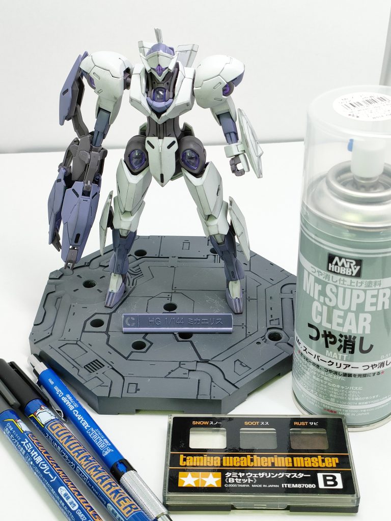 最後に使った道具です。墨入れ→艶消し→簡単ウェザリングは私の鉄板になりそうです。最後まで拝見してくれた方ありがとうございました!!