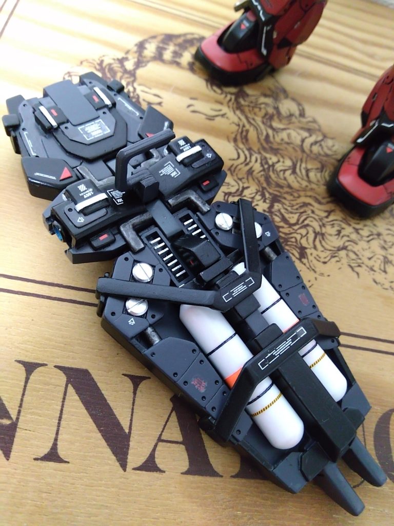 盾裏のディテールアップは構想から完成まで休みの日にちょこちょこ進め２ヶ月弱かかりました💦こんなことをするのはもちろん初めてだったのでかなり大変でした😵次回は盾のないMSを作ります(笑)