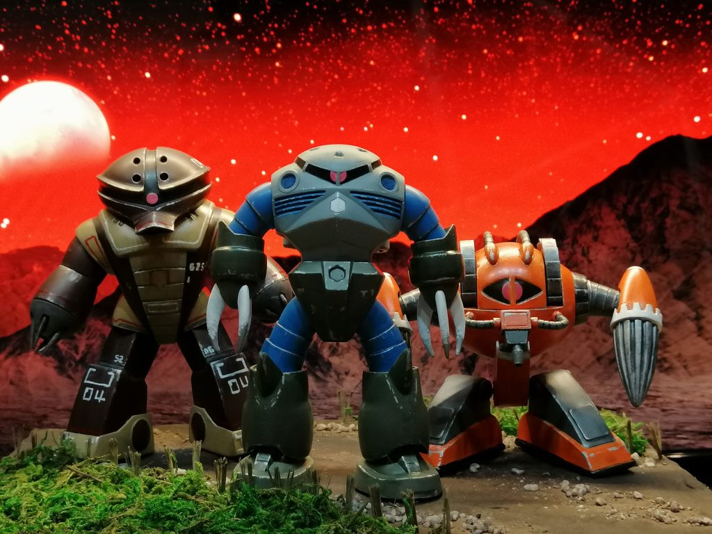 とりあえずファースト水泳部が3体揃いました。次はゴッグが入手済みでゾックはでかいのでどうするか考え中です。