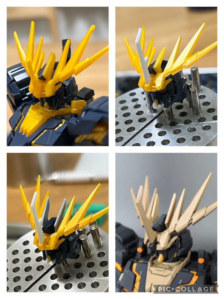 一番加工した頭部アンテナを一部、自作し口（？）を延長しています。