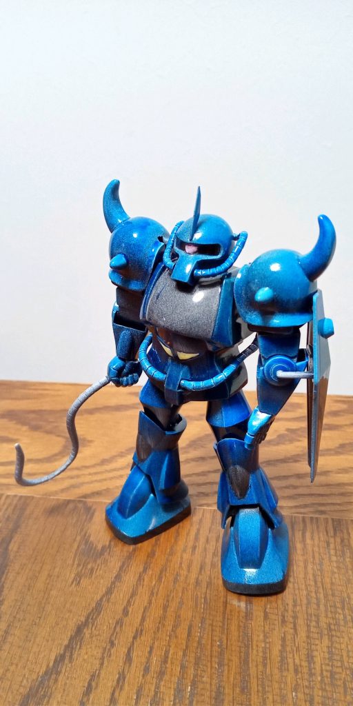 このくらいの角度から白を吹きました。