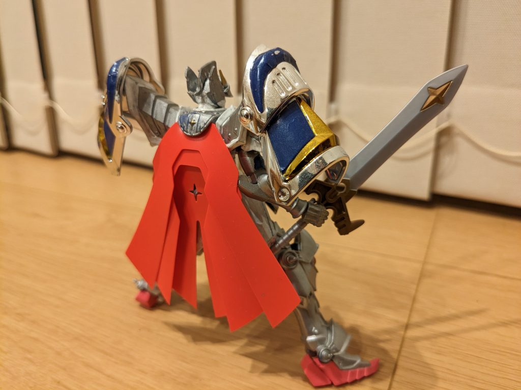 背中はこんな感じ。霞の鎧はそのまま、色を白に変えただけでバーサルメイルっぽくなりました！…まぁ確かに、設定では鍛冶屋テムがナイトアーマーと霞の鎧を合わせて打ち直したってことだから、確かにそうかと微妙に納得