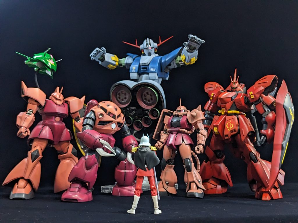 ここにサザビーは入れるべきなのか？ ほんでここにシャア専用旧ザク・シャア専用ドムを作成するべきなのか？