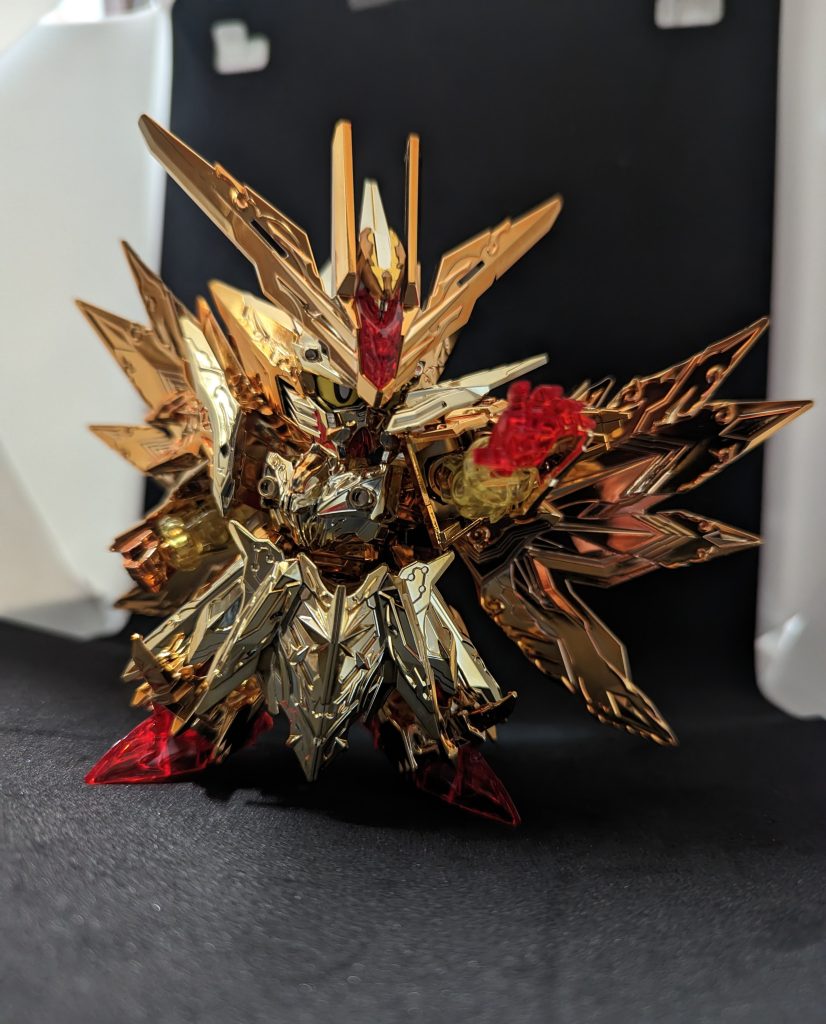 クリアーな開き手も付属、これもカッコいいです。ぶっちゃけ元々あんまり動かない上に関節結構ギチギチな所もあってポーズとるの大変ですが適当にやっても神々しいですw実はメッキ費用キット代より大分高かったですがこれはやってよかった!