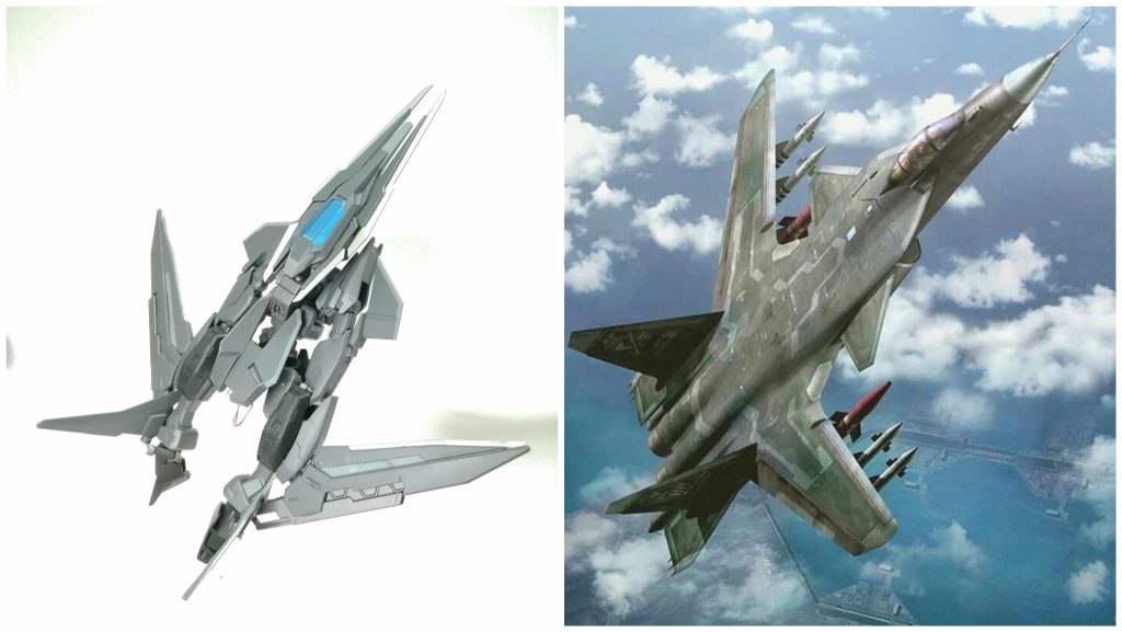 このイラストのSu-47を目指して制作しました。ステルス性はGN粒子があるので多分意味ないです。