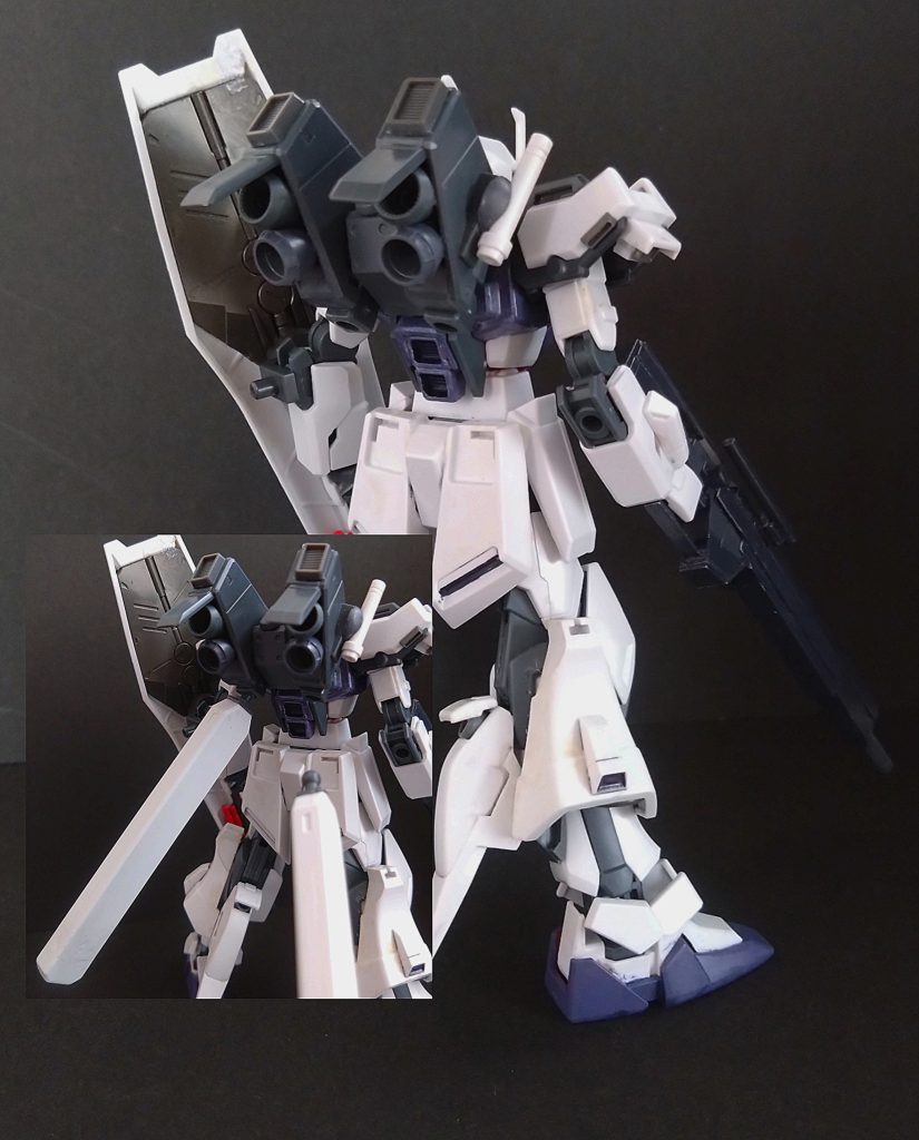 機動性を重視し、各箇所に備えられている姿勢制御スラスターでバランスも整えている 背部のプロペラントタンクは脱着可能