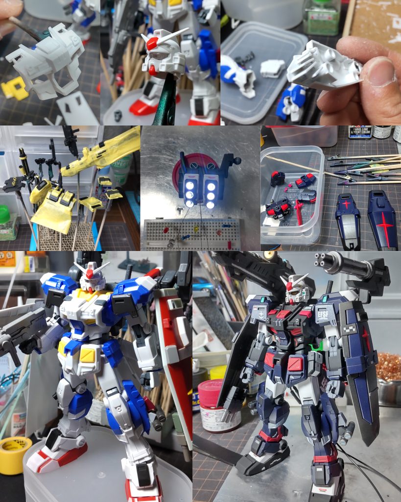 胸の装甲を盛ったり目をレジンで作ったり尻尾の電飾準備をしたり…手が遅いのでかなり時間がかかりました。