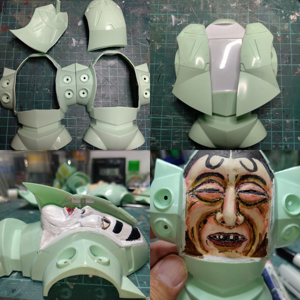 両面内部にデモの顔を作り、内蔵してみました。