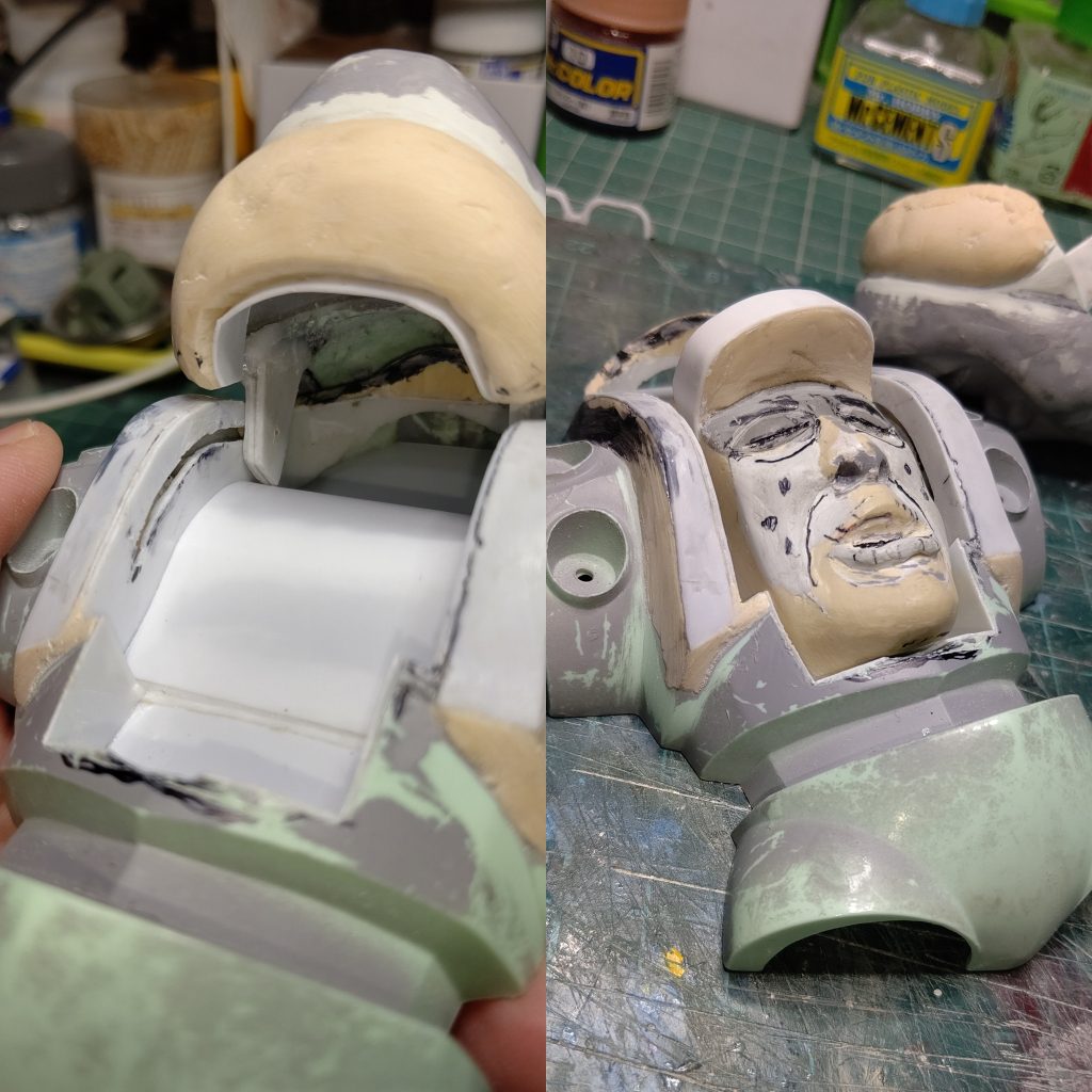 キャラ選びの際、最後の一枠で悩んだのが “ひとみ婆さん” と “デシ男” で、見た目のインパクトと番組での登場回数の多さから “ひとみ婆さん” に決定しました。巨大な頭髪部分に四苦八苦しましたが、バカ殿のアゴ裏を利用して頭髪を再現しました。