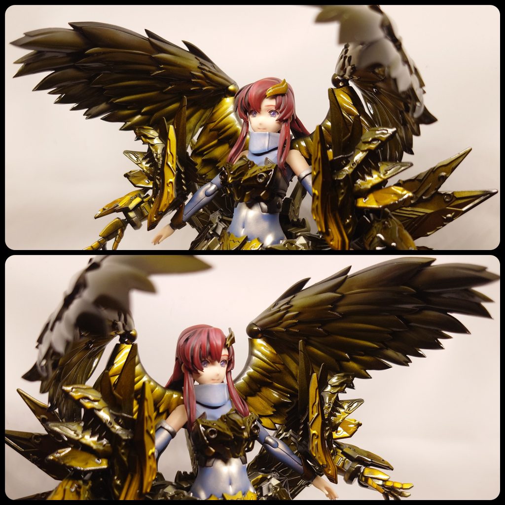 翼はある程度動きます。