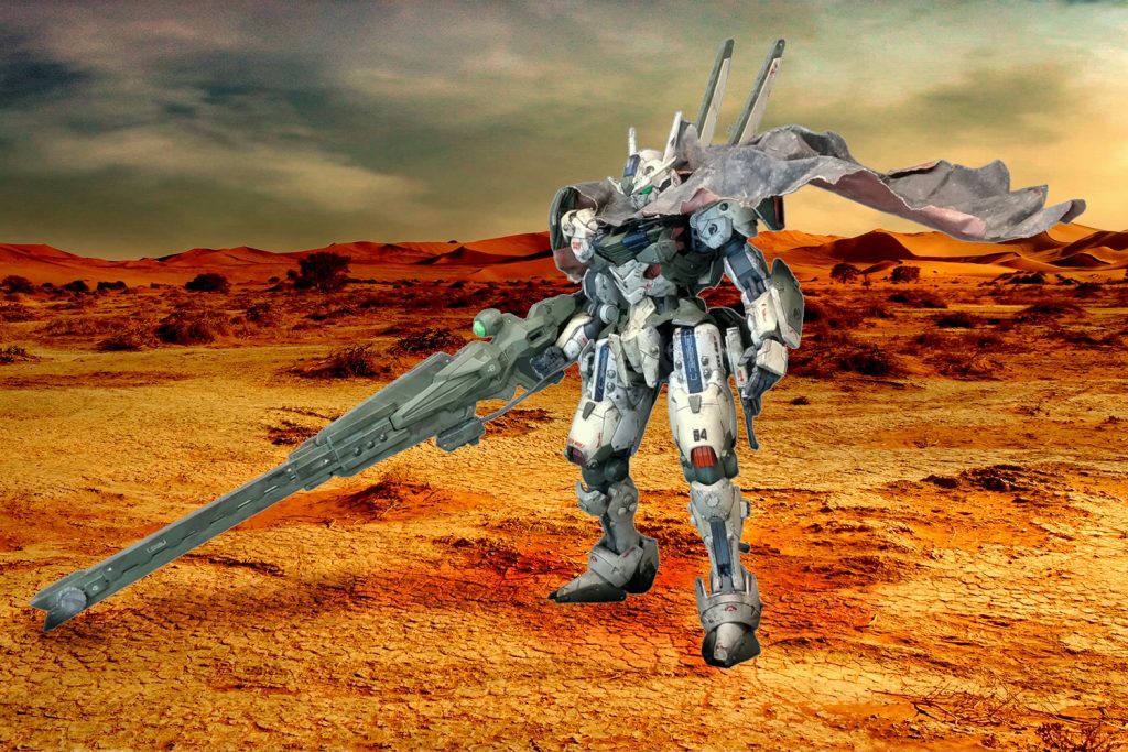 ロングバレル装着。マントに長物武装に汚しで、カッコよさマシマシ