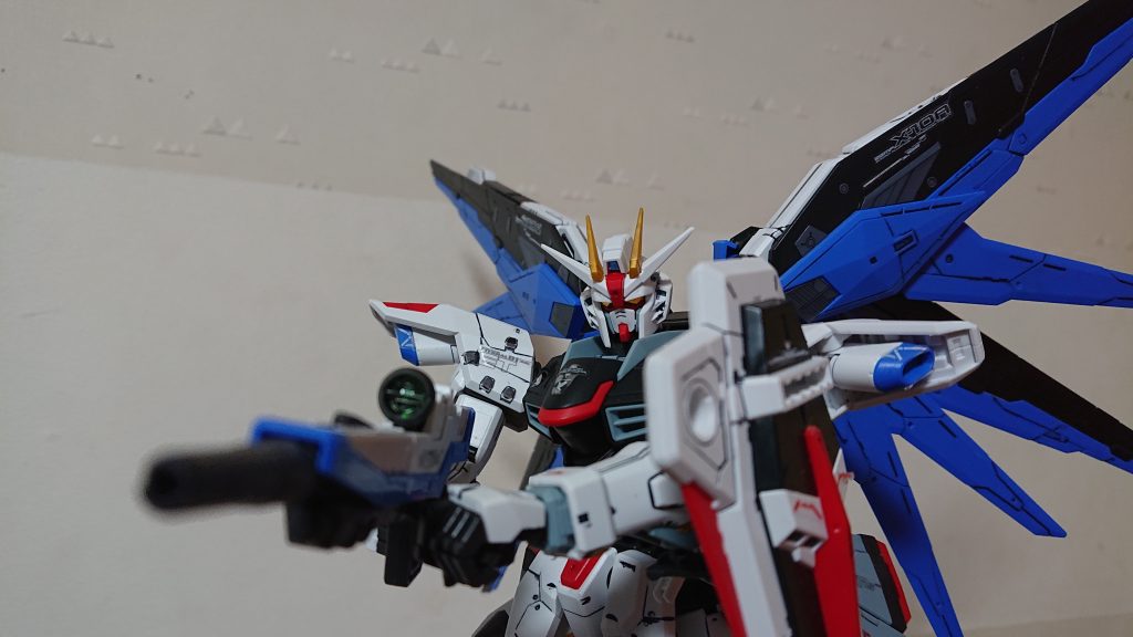 ライフル両手持ち♪ガンバレば、もう少しカッコよく決めれたと思います。