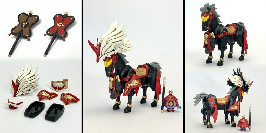 ●黒雲・暴留　各面軍配は表裏でデザインを変えたよ！左下のパーツが武田信玄頑駄無用だ！