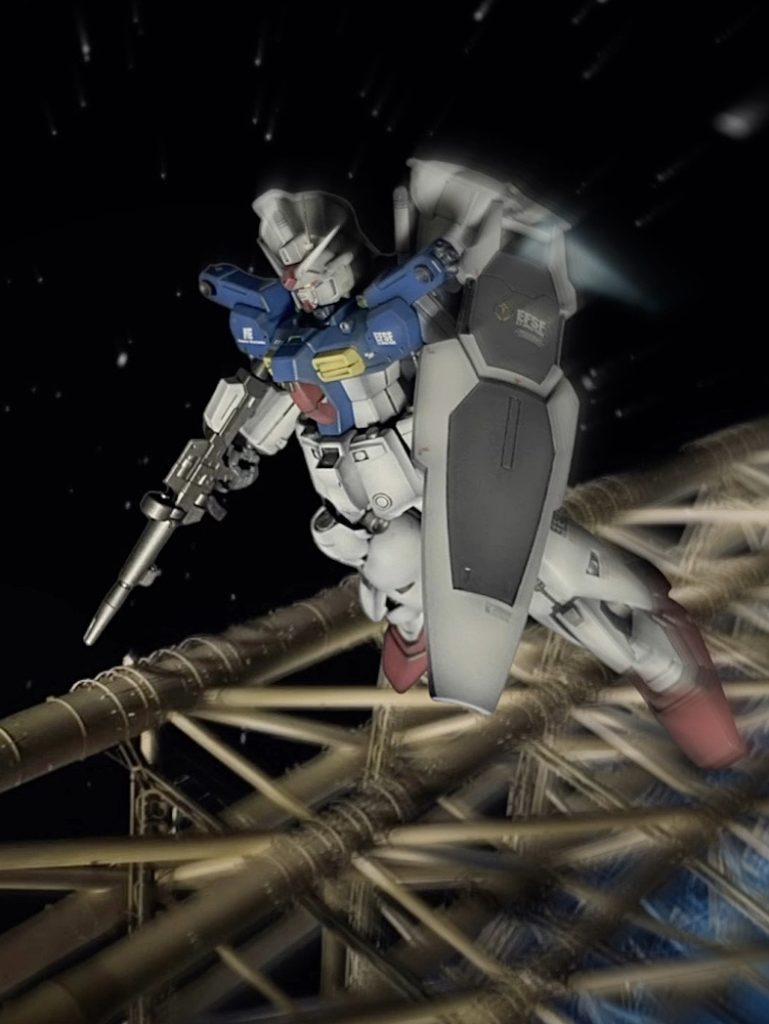 フルバーニアンがロールアウトした時をモチーフにして写真加工しました。アナハイムの工場兼試験場…のつもりですが、実際は東京スカイツリーだったのはナイショの話です🤫