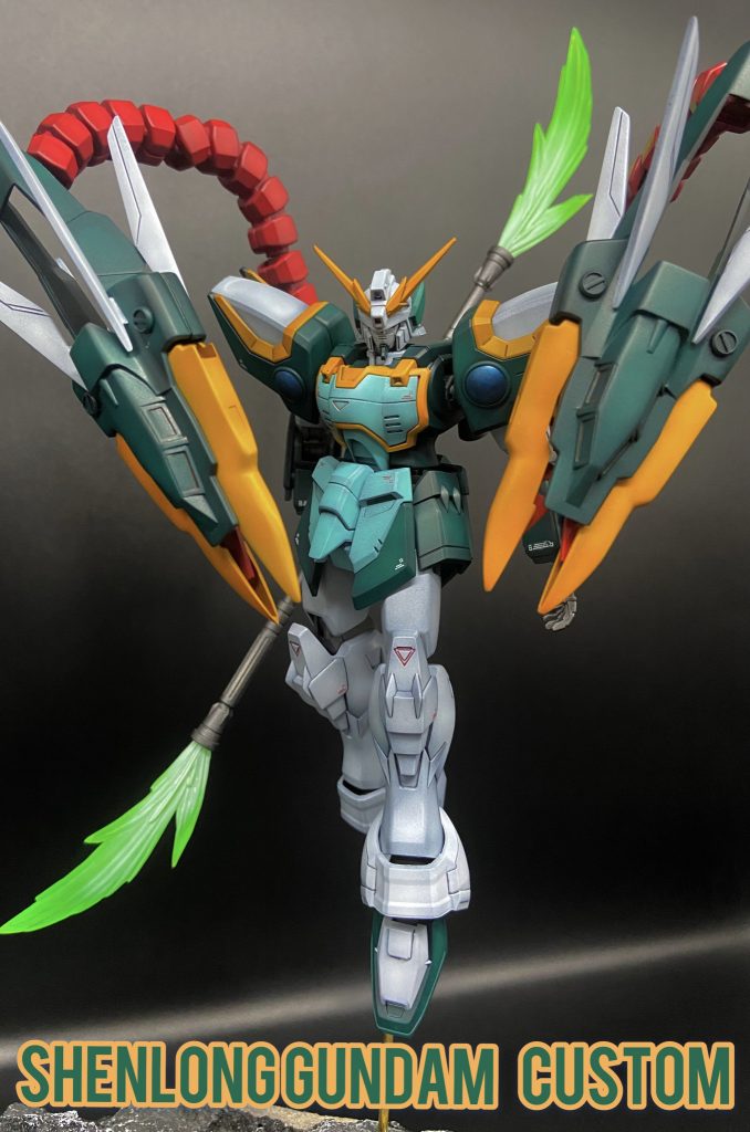 hgシェンロンガンダムに旧キットナタクの腕を移植していますー　エッジが丸いので尖らせていますー