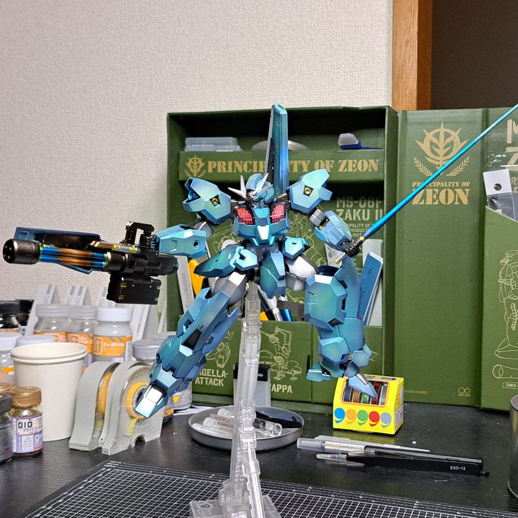 ガトリングの砲身を焼き色塗装で仕上げてみました(๑•̀ㅂ•́)و✧