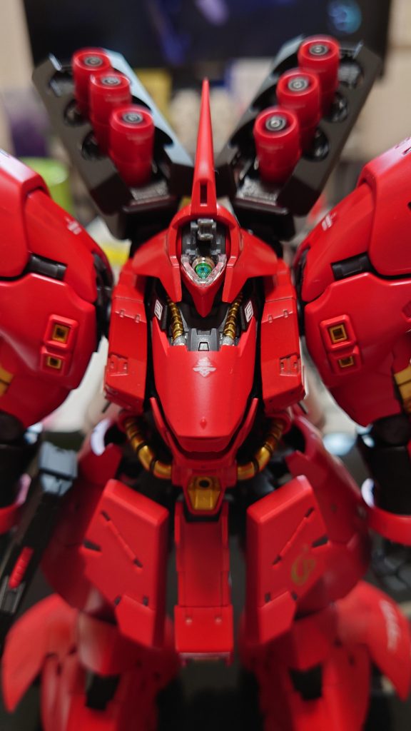 使用パーツなどモノアイは他社SPプレート、ドーム2.5mmを接着スミ入れは『ディープブラウン』