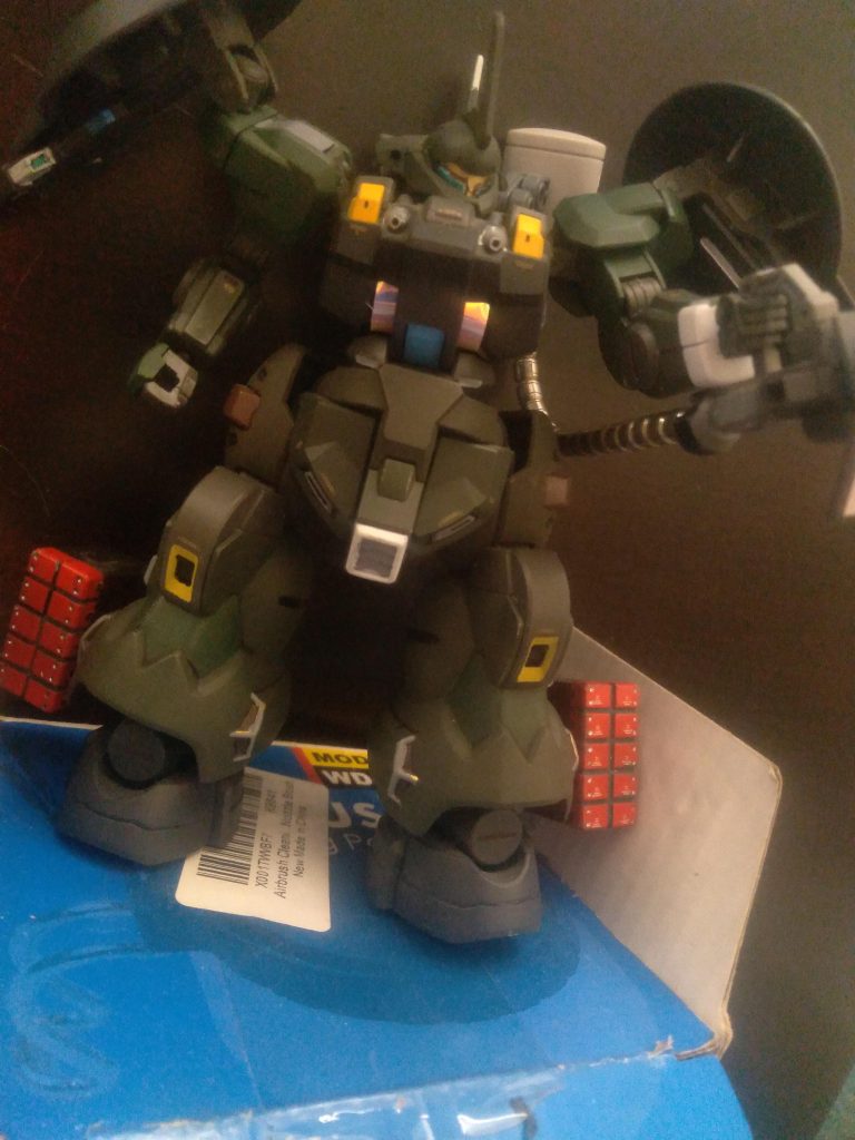 Some art-tape is used on the parts of the torso. It reacts with UV light as well